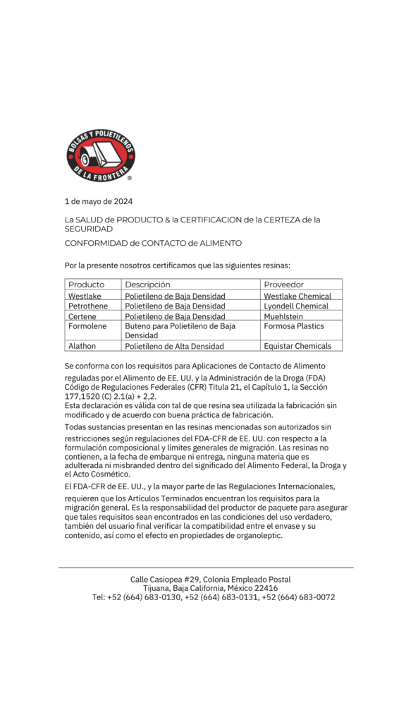 2024 Resinas Aprovado por FDA