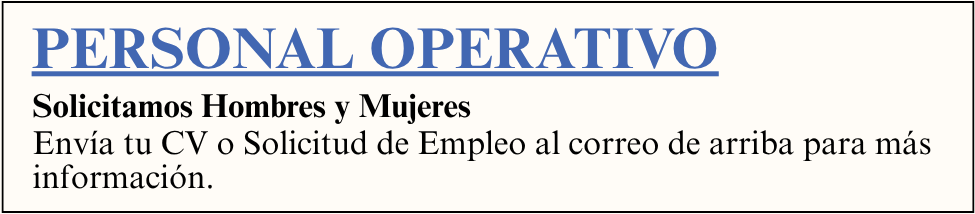 vacante personal operativo